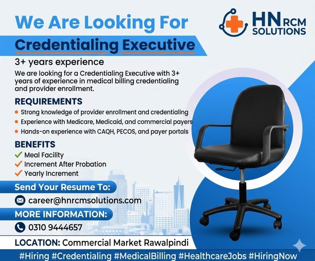New HN RCM Solutions Rawalpindi Jobs 2026 – Credentialing Executive