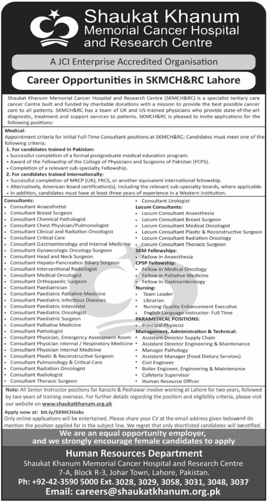 Best Shaukat Khanum Hospital Posts 2026 – Apply Now