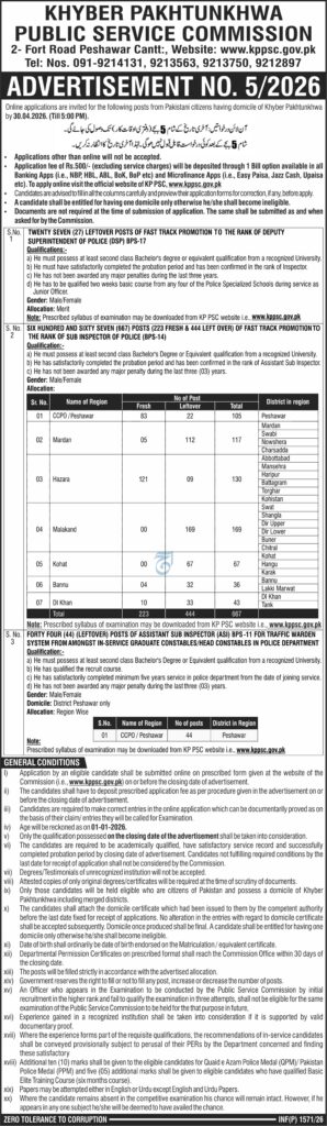 KPPSC Jobs 2026 – Latest Police & Public Sector Vacancies
