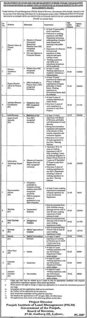 PILM Lahore Jobs 2026 – Latest Govt Vacancies Apply Now