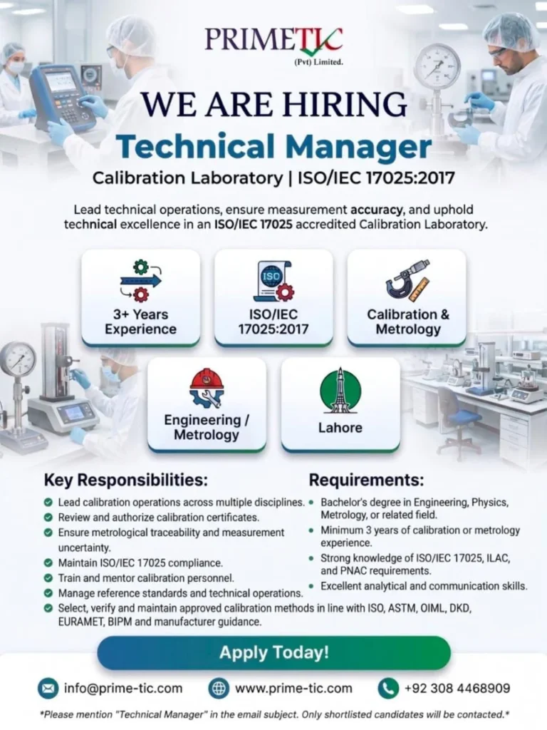 Technical Manager Jobs in Lahore 2026 at Prime-Tic
